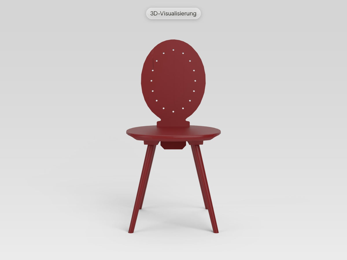 Watzmann Antoinette in Glutrot, von vorne (3D-Visualisierung)
