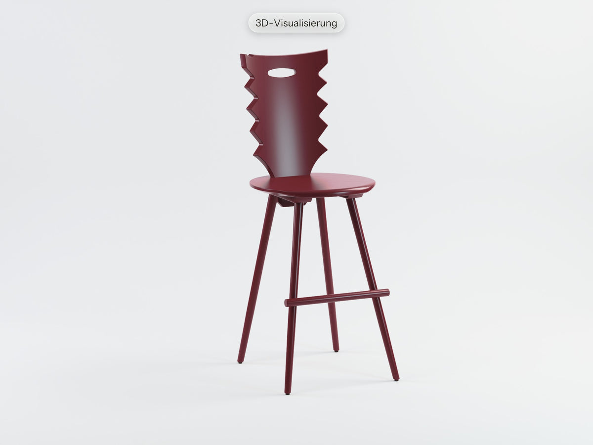 Watzmann Punk als Barhocker in Alter Wein, schräg von vorne (3D-Visualisierung)