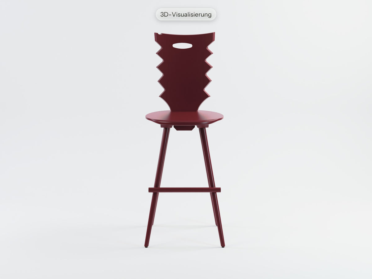 Watzmann Punk als Barhocker in Alter Wein, von vorne (3D-Visualisierung)